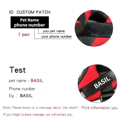 No Pull Pet Harness Reflective ID Custom patch